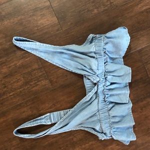 Aerie chambray crop top